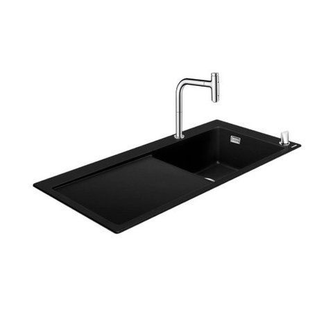 Кухонна мийка HANSGROHE C51, чорний, прямокутна, 106x45 см ANTEY-84894 фото